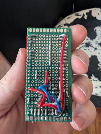 Solder side of the extension board